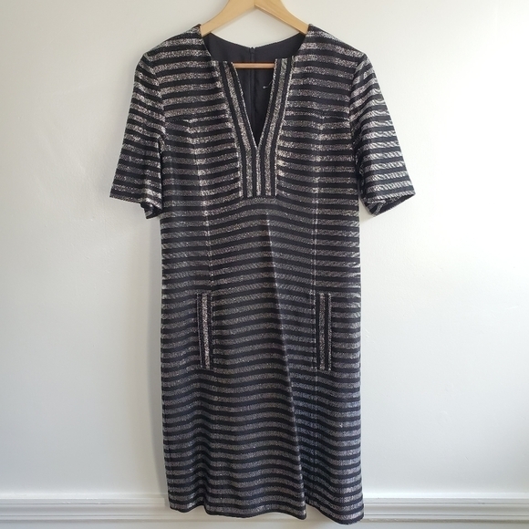 Nanette Lepore Kingdom Key Striped Dress Size 10 - Picture 3 of 12
